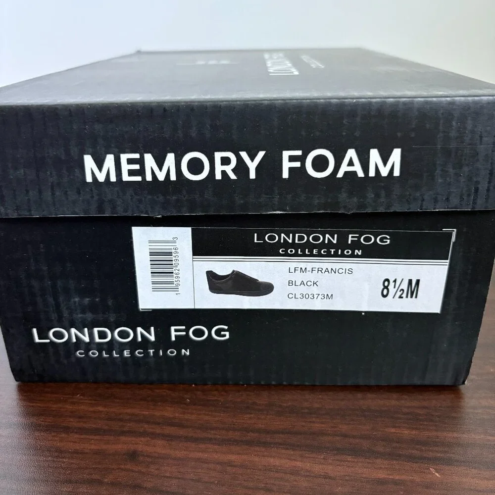 LONDON FOG Francis Low Slip-On Sneakers Shoes Dadcore Smart Casual Black 8.5